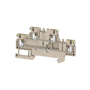   Weidmüller 2469390000 A2T 1.5 FT-PE Kétemeletes sorkapocs, PUSH IN, 1.5 mm2;, 500 V, 16 A, Sötétbézs