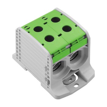   Weidmüller 2502820000 WPD 232 2X185/2X185 GN W-sorozat, Elosztótömb, Névleges keresztmetszet: 185 mm2;, Tartósínek / szerelőlapok