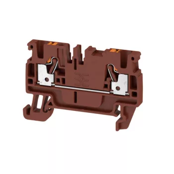   Weidmüller 2508030000 A2C 2.5 BR Átvezető sorkapocs, PUSH IN, 2.5 mm2;, 800 V, 24 A, Barna