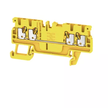   Weidmüller 2534450000 A4C 1.5 YL Átvezető sorkapocs, PUSH IN, 1.5 mm2;, 500 V, 17.5 A, Sárga