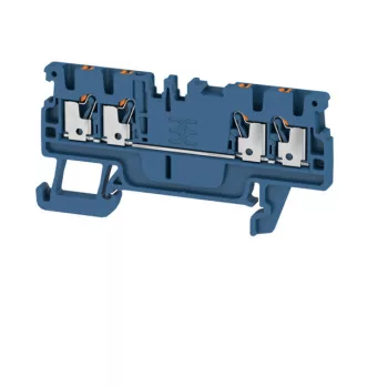   Weidmüller 2534470000 A4C 1.5 DBL Átvezető sorkapocs, PUSH IN, 1.5 mm2;, 500 V, 17.5 A, Sötétkék
