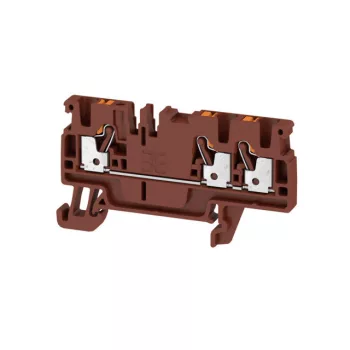   Weidmüller 2534730000 A3C 2.5 BR Átvezető sorkapocs, PUSH IN, 2.5 mm2;, 800 V, 24 A, Barna