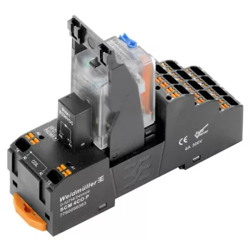   Weidmüller 2576140000 DRMKITP 24VDC 4CO LD/PB D-SERIES DRM, Relék, Érintkezők száma: 4 Váltóérintkező vizsgálógombbal AgNi 0,15 µm Au, Névleges vezérlőfeszültség: 24 V DC, Folytonos áram: 5 A, PUSH IN aktuátorral