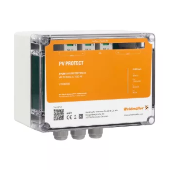  Weidmüller VPUM1I1SXFXV2O0TXPX15 PV PROTECT Összekötő doboz, 1 MPP, 1 bemenet / 1 kimenet MPP-nként, túlfeszültség-védelem II, tömszelencés, PUSH-IN, IP67, 1500V ( WEIDMÜLLER 2755990000 )