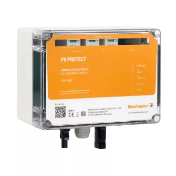   Weidmüller VPUM1I1SXFXV2O1TXPX10 PV PROTECT Összekötő doboz, 1 MPP, 1 bemenet / 1 kimenet MPP-nként, túlfeszültség-védelem II, WM4C, IP67, 1000V ( WEIDMÜLLER 2764110000 )