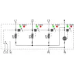 Weidmüller VPU AC I 3+1 R 300/12.5 LH túlfeszültség-levezető (cserélhető betétes), telekommunikációs érintkezővel, TN-C, TN-S, TT, IT, N-nel, IT, N nélkül ( Weidmüller 2983590000 )
