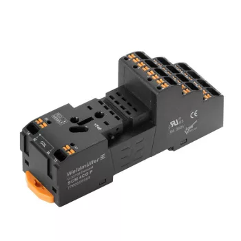   Weidmüller 7760056363 SCM 4CO P D-SERIES DRM, Relé talp, Érintkezők száma: 4 Váltóérintkező, Folytonos áram: 6 A, PUSH IN aktuátorral