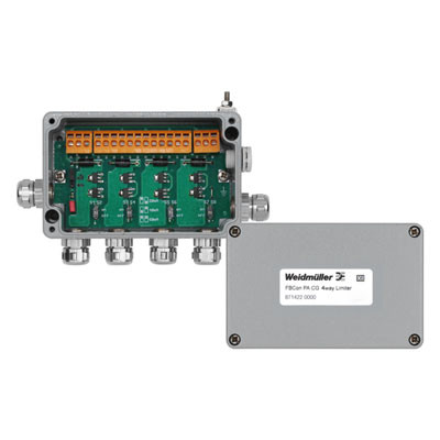 Weidmüller 8714220000 FBCon PA CG 4way Limiter Standard elosztó áramkorlátozással, 4 csatornás elosztó, LIMITER, IP66