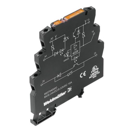 Weidmüller 8937940000 MOS 24VDC/5-33VDC 10A MICROOPTO, Szilárdtest-relé, 1 Záróérintkező (POWER MOS-FET), Névleges vezérlőfeszültség: 24 V DC ±20 % , Névleges kapcsolási feszültség: 5...33 V DC, Folytonos áram: 10 A, Csavaros csatlakozás