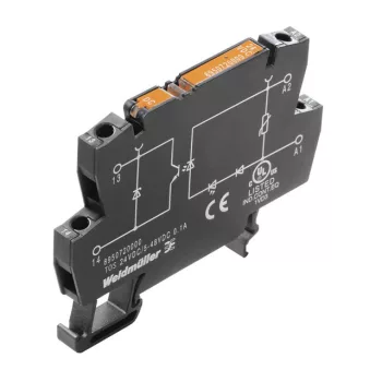   Weidmüller 8950720000 TOS 24VDC/48VDC 0,1A, Szilárdtest relé 1 záró érintkező (Tranzisztor) , 24V DC +/-20 % vezérlőfeszültség, 5..48V DC kapcsolási feszültség, 100 mA folytonos áram, csavaros csatlakozás (Termopto)