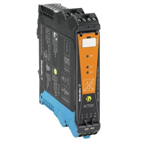 Weidmüller 8965370000 ACT20X-2HDI-2SDO-RNO-S EX-jelátalakítók/-leválasztók, Ex-input: NAMUR sensor/switch, Safe-output: relay, NO contact, 2-channel