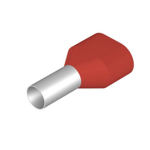 Weidmüller, 9004710000, ikerérvéghüvely szigetelt, 2x10 mm2, piros ( teljes hossz: 24 mm ) Weidmüller ( 9004710000 )