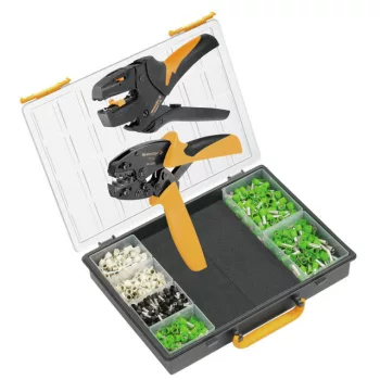   Weidmüller 9025850000 CRIMP-SET 16 Krimp készlet Krimpelő szerszám készlet, Krimpelő szerszám: PZ 16, Csupaszoló szerszám: STRIPAX 16, Krimpelési tartomány, min.: 60, Sínkód: Weidmüller