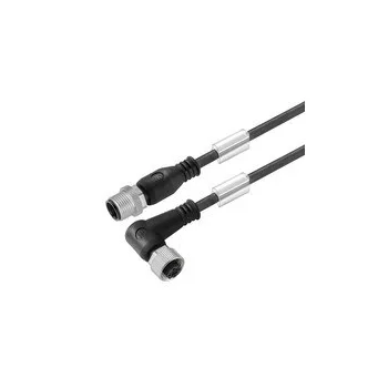   Weidmüller 9457271000 SAIL-M12GM12W-5-10U Érzékelő/beavatkozó vezeték, Csatlakozóvezeték, M12 / M12, Pólusok száma : 5, 10 m, egyenes tű - 90°-os aljzat, árnyékolt: Nem, LED: Nem, Köpeny anyaga: PUR, Halogén: Nem
