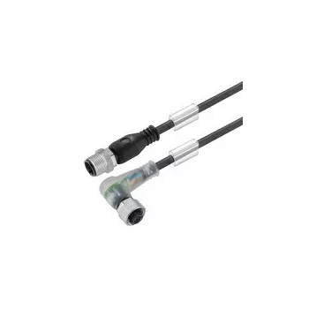   Weidmüller 9457790300 SAIL-M12GM12W-3L3.0U Érzékelő/beavatkozó vezeték, Csatlakozóvezeték, M12 / M12, Pólusok száma : 3, 3 m, egyenes tű - 90°-os aljzat, árnyékolt: Nem, LED: Igen, Köpeny anyaga: PUR, Halogén: Nem