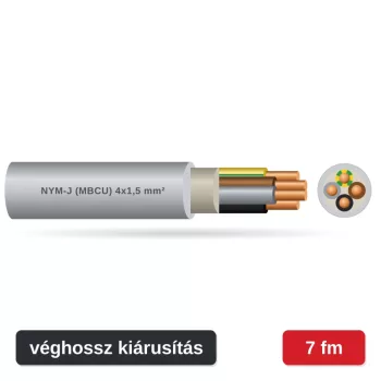 MBCU (NYM-J) 4x1,5 mm² kábel - szürke PVC köpeny - 7 fm véghossz