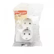 ÚJRACSOMAGOLT Legrand SUNO 721126 földelt csatlakozóaljzat (dugalj), biztonsági zsaluval, 2x2P+F, fehér burkolattal, rugós bekötés, kerettel, süllyesztett, 16A 250V IP20