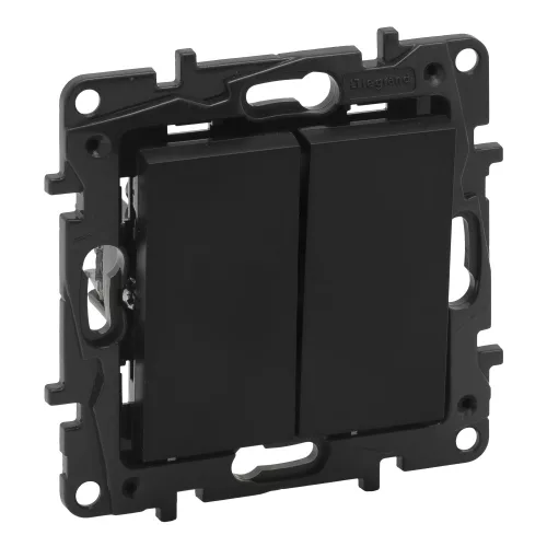 ÚJRACSOMAGOLT Legrand Niloé Step 863505 csillárkapcsoló, 10AX, fekete (Legrand 863505 / 863505B)