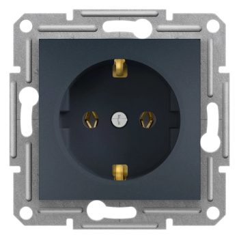   ÚJRACSOMAGOLT Schneider Electric Asfora EPH2900171 földelt csatlakozóaljzat (dugalj), 2P+F, antracit burkolattal. keret nélkül, süllyesztett, 16A 250V ( EPH2900171 ).