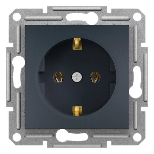 ÚJRACSOMAGOLT Schneider Electric Asfora EPH2900171 földelt csatlakozóaljzat (dugalj), 2P+F, antracit burkolattal. keret nélkül, süllyesztett, 16A 250V ( EPH2900171 ).