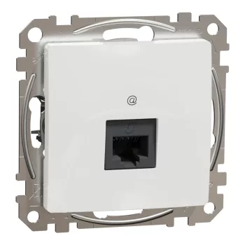   ÚJRACSOMAGOLT Schneider Electric SDD111461 Informatikai csatlakozóaljzat 1xRJ45, Cat6 UTP, fehér burkolattal, keret nélkül, csavaros bekötés (Sedna Design / Elements)