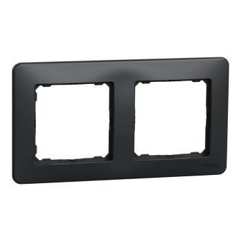   ÚJRACSOMAGOLT Schneider Electric SDD314802 2-es antracit keret, vízszintes és függőleges elhelyezéssel, IP20 és IP44 szerelvényekhez (Sedna Design)