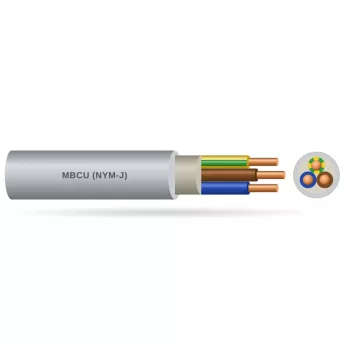 MBCU (NYM-J, NYM-O) PVC szigetelésű 300/500V tömör réz kábel