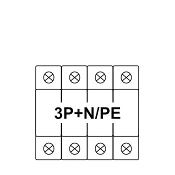 AC típusú 3+1 pólusú cserélhető betétes túlfeszültség-levezetők