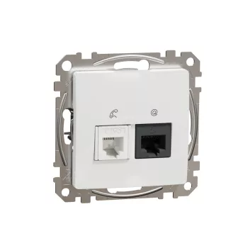 Schneider Electric Sedna Design / Elements kombinált csatlakozóaljzatok 1xRJ45 + 1xRJ11
