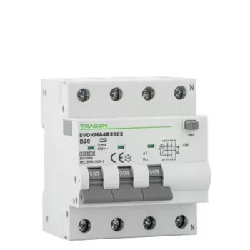 Tracon Electric EVOKMA4 Kombi Fi-relék - 4P - A - 10 kA