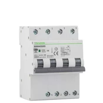 Tracon Electric EVOK4 Kombi Fi-relék - 4P - A - 10 kA