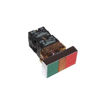 Kettős, be-ki nyomógomb jelzőfénnyel (fémalapra szerelt)