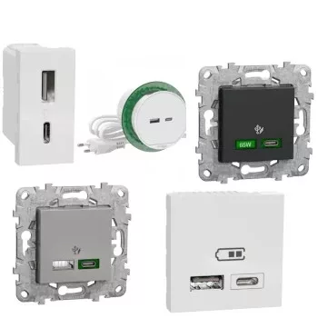 Unica System+ USB töltők