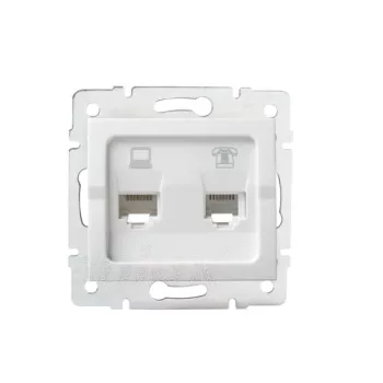 Kanlux LOGI kombinált informatikai aljzatok (RJ45 / RJ11)