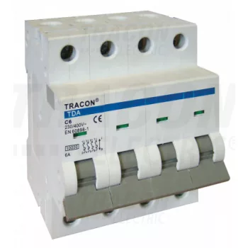 Tracon Electric 4 pólus kismegszakító 10 kA-es