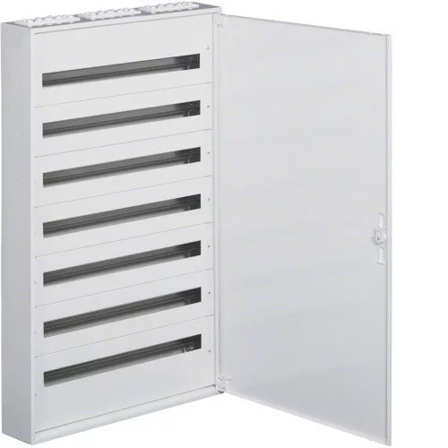 SZÉPSÉGHIBÁS Hager Univers FW736WT Fém mezős elosztó, 252 modul, 7 sor, 1241x787x150mm, teli ajtóval, IP30, falon kívüli, Univers (Hager FW736WT)