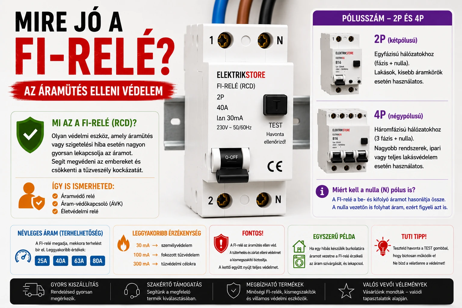 Mire jó a FI-relé? Működése, típusai és miért nélkülözhetetlen az elektromos biztonsághoz
