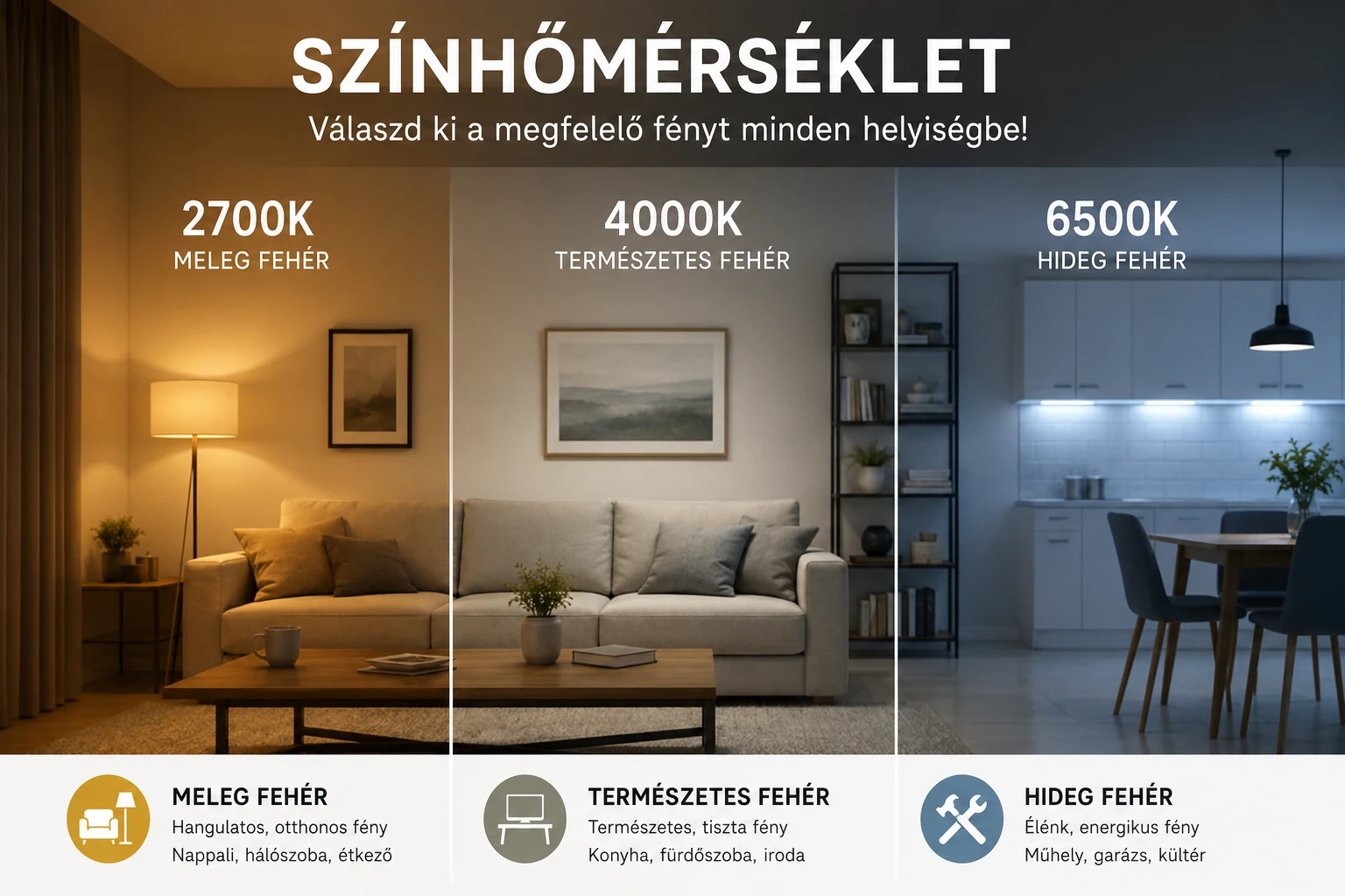 Színhőmérséklet útmutató: milyen LED világítást válassz otthonra?